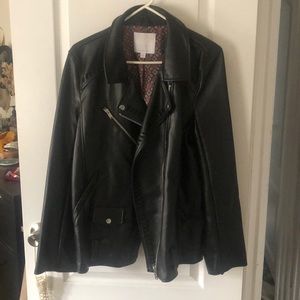 very cool, faux leather moto jacket from anthropologie!
